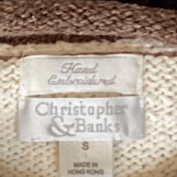 Christopher & Banks Crew Neck Sweater Christmas Tree Sz S #329H - Picture 9 of 11